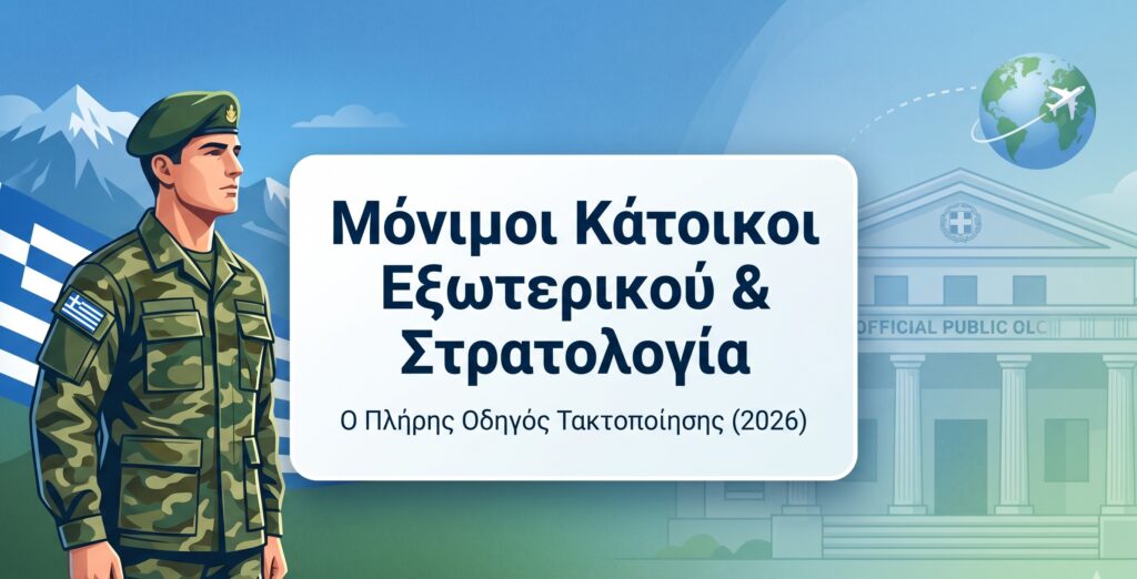 Στρατολογία & Μόνιμοι Κάτοικοι Εξωτερικού [Οδηγός 2026]. Τα Προνόμια που Αλλάζουν τα Δεδομένα. Λίστα Δικαιολογητικών: Τι πρέπει να συγκεντρώσεις